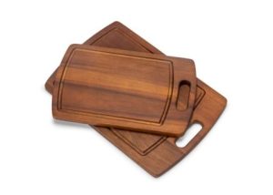Duurzame houten snij- en kaasplanken in eigen vorm met logo bedrukken