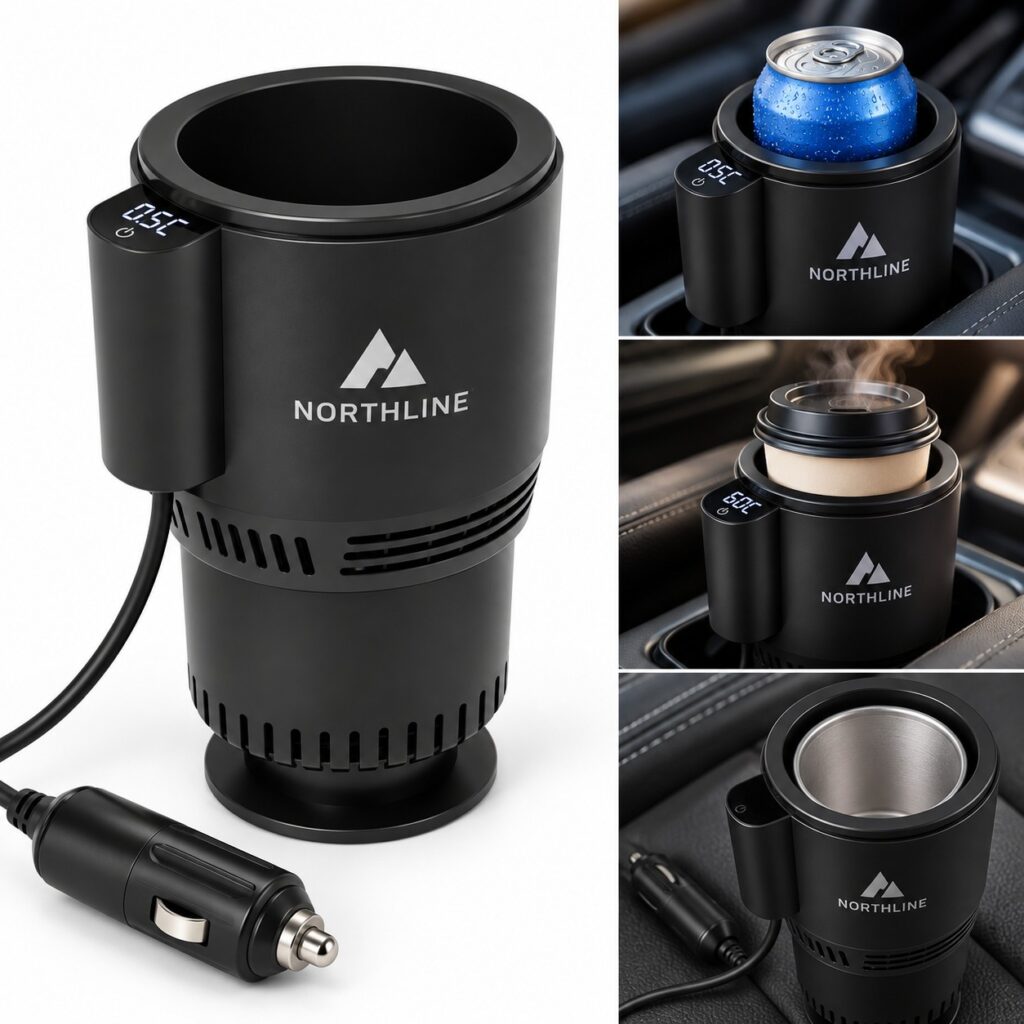 Enfriador y calentador de tazas para autom&oacute;vil 2 en 1 con logo