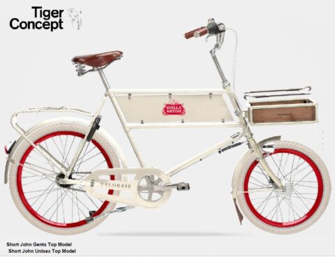 logo fiets cargo best seller in eigen bedrijfskleuren en met logo bedrukt