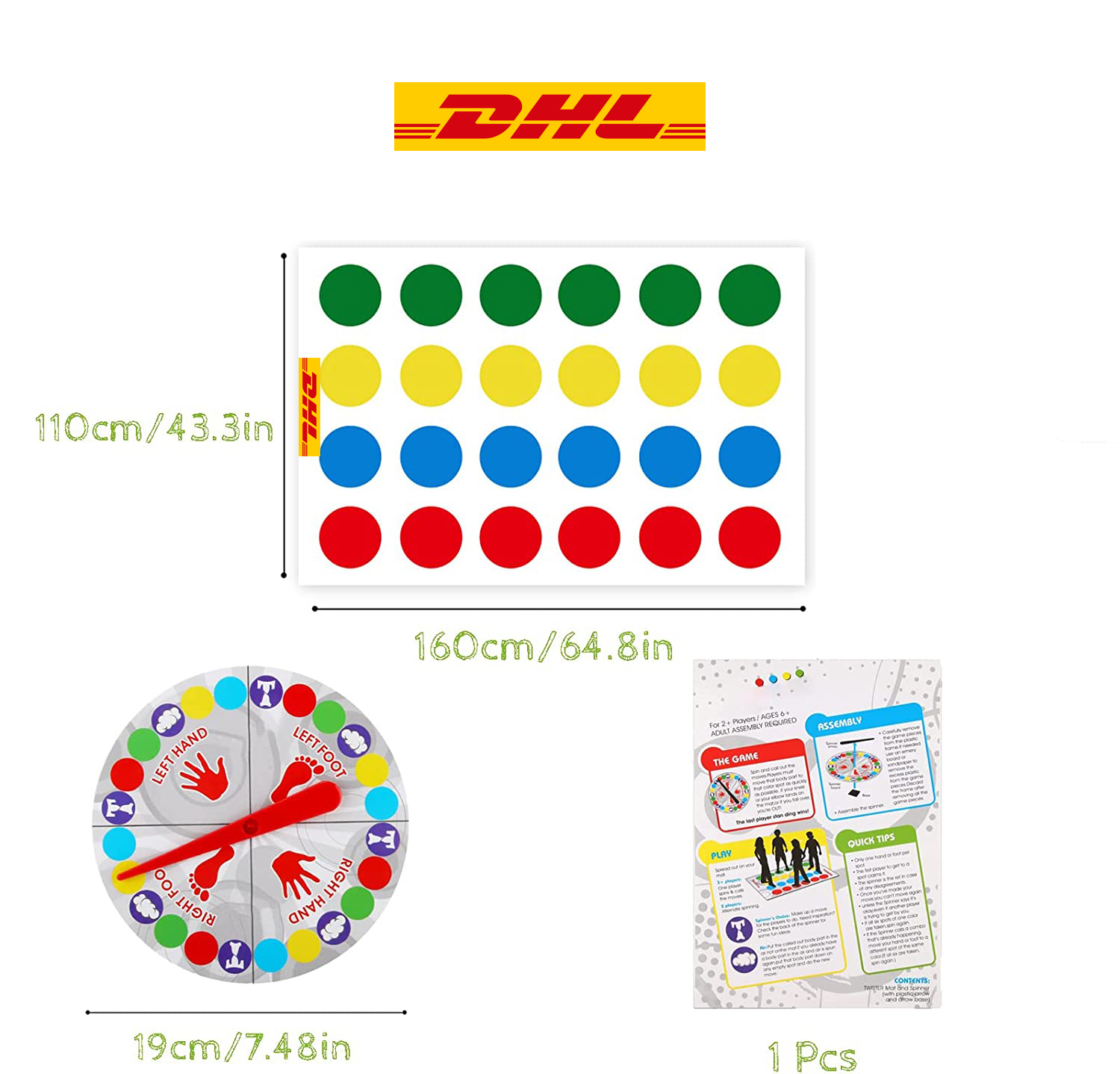 dhl twister party game current mat with logo