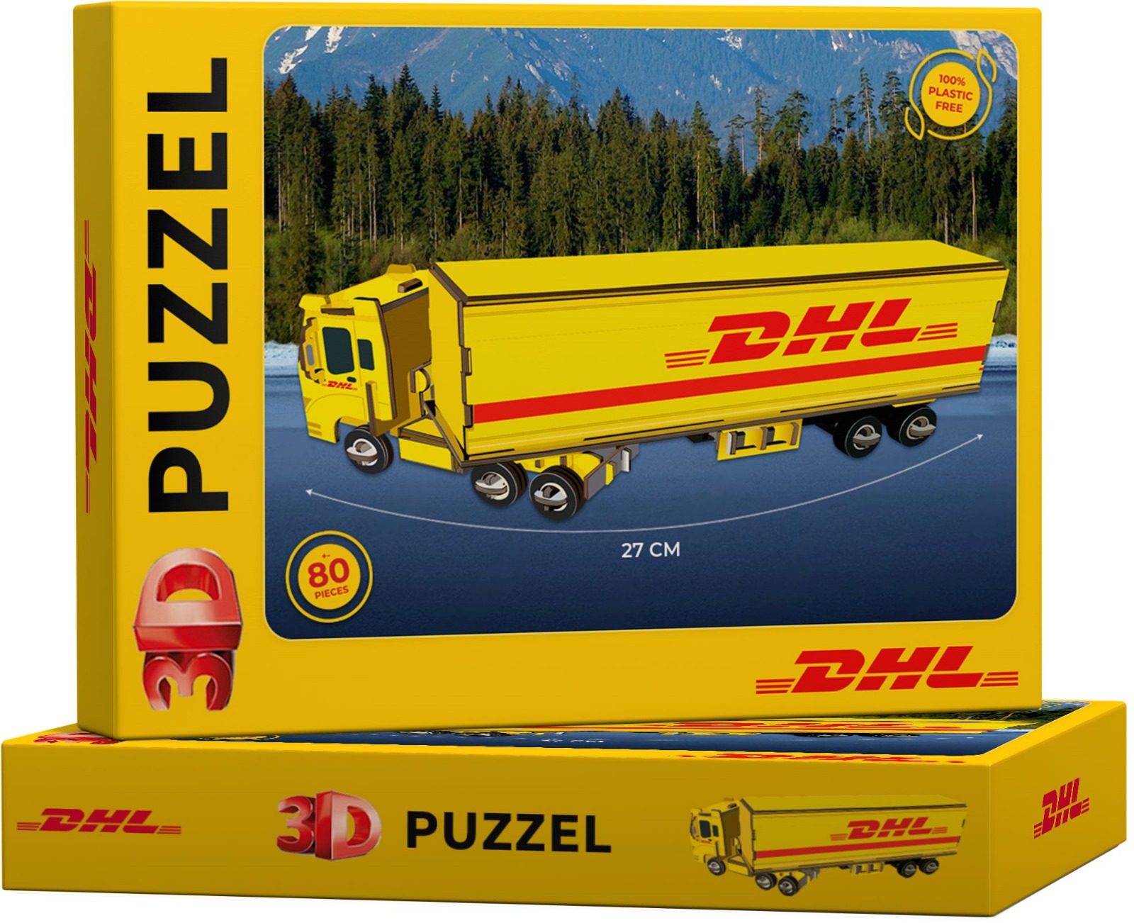 3d puzzel dhl vrachtwagen truck box