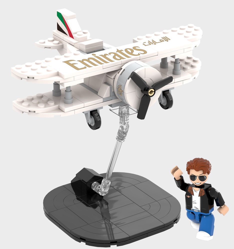 bricks lego vliegtuig met eigen logo emirates