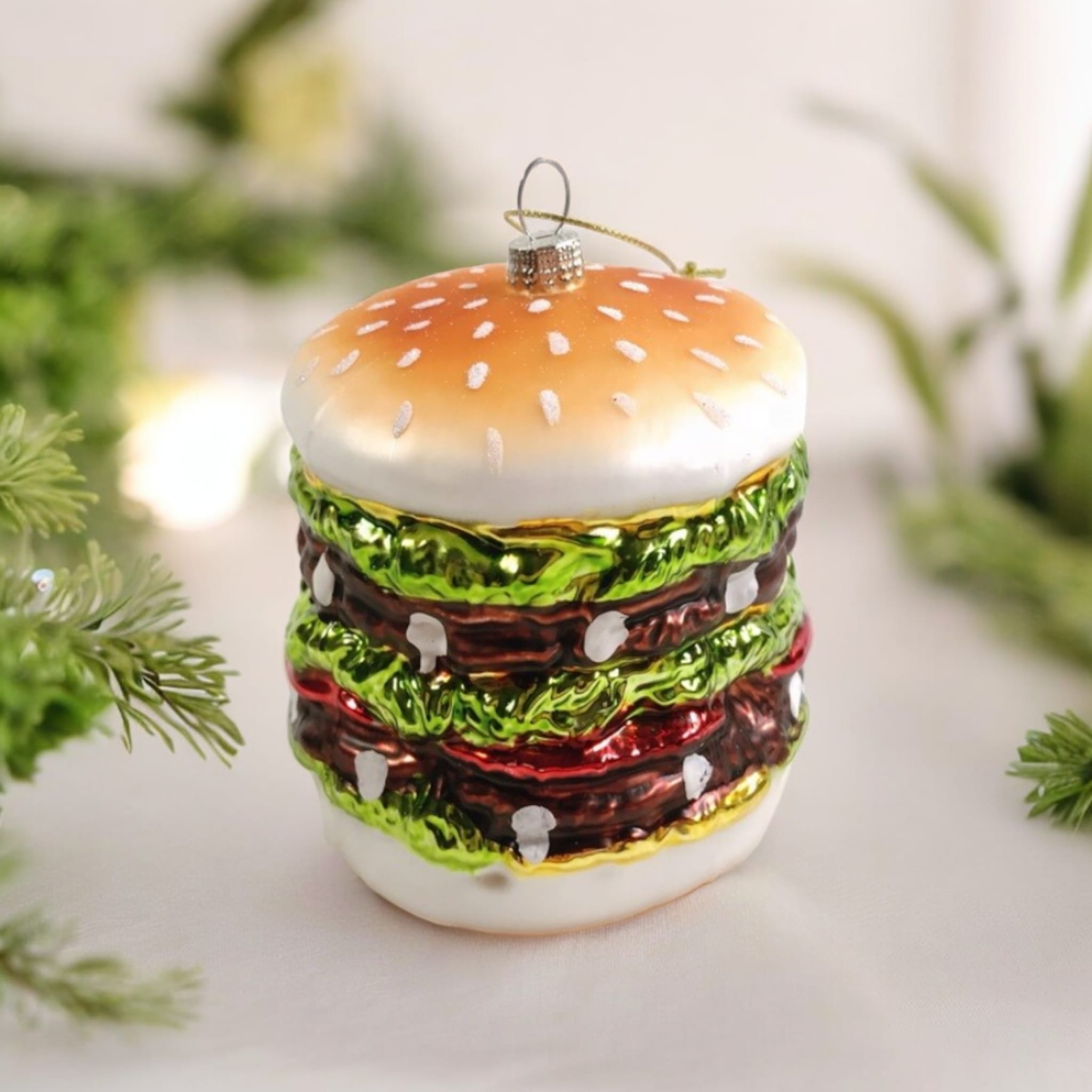 kerstbal hamburger met logo bedrukken