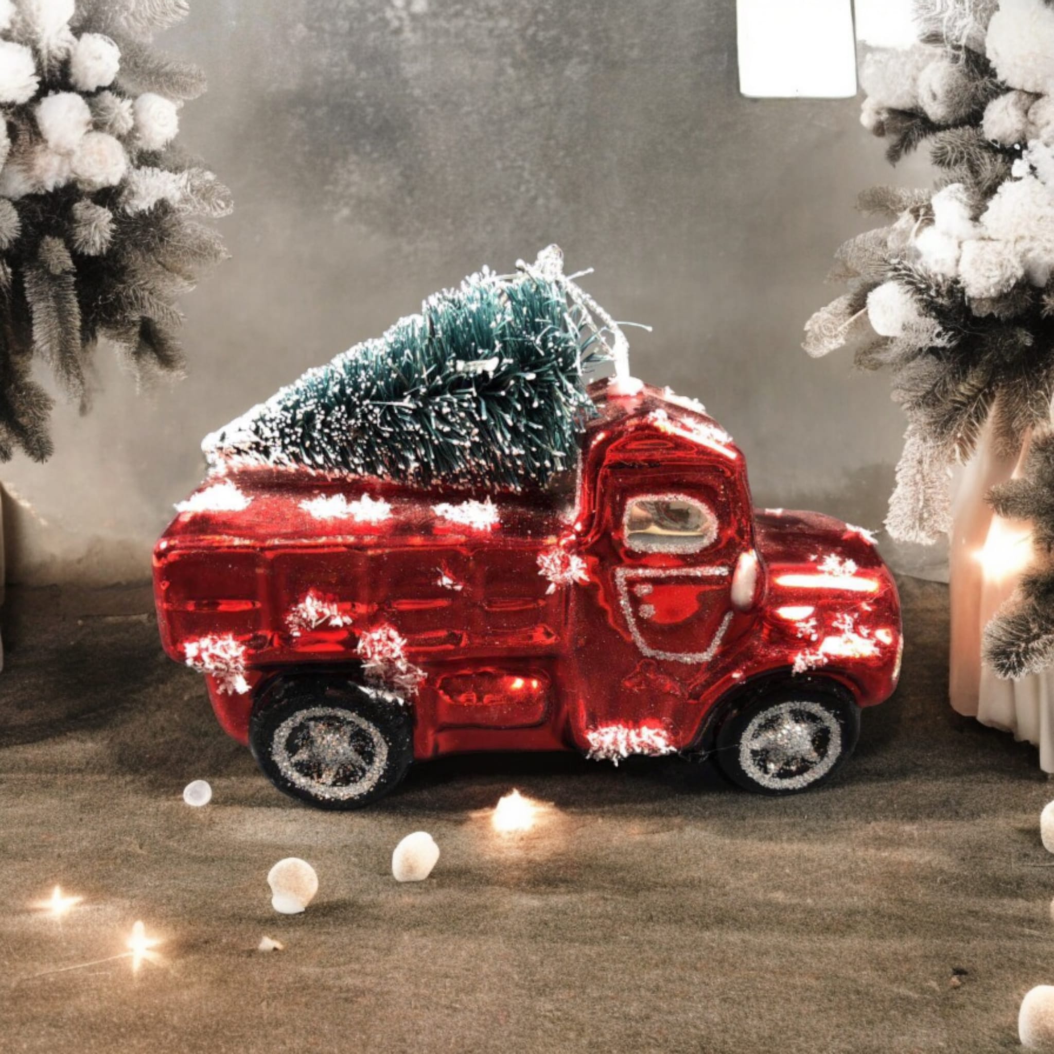 kerstbal in eigen vorm vrachtwagen