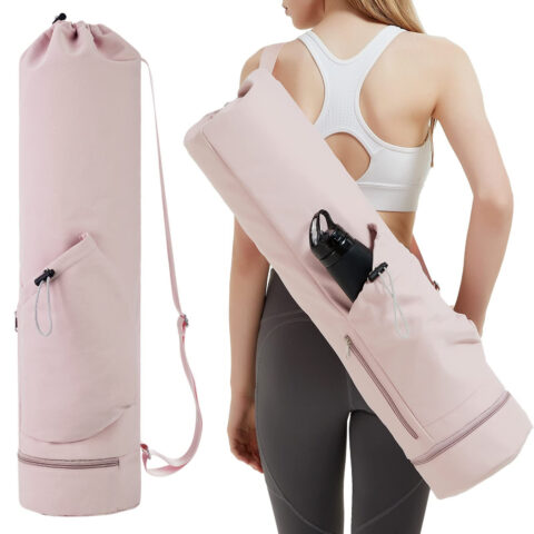 premium yoga gear tas met logo bedrukt roze