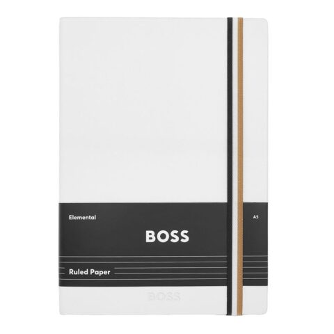 hugo boss notitieboek voor marketing wit bedrukt met logo co branding