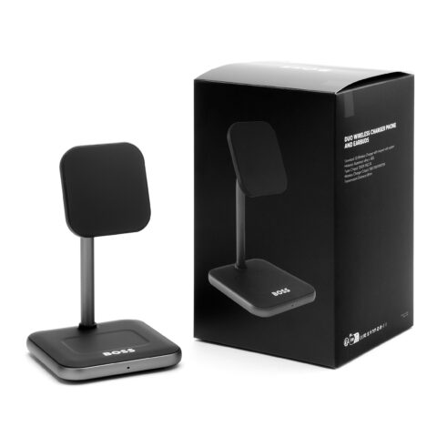 hugo boss wireless charger arche black perfect geschenk met logo