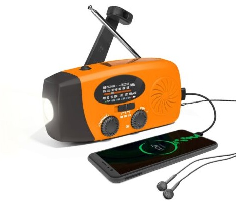 5 in 1 noodradio met powerbank zaklamp oranje en logo bedrukken 480x480
