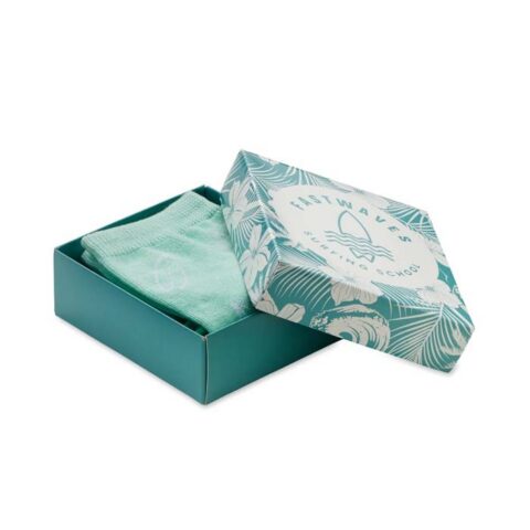 sportieve kuitsokken met antislip en eigen logo – jacquard geweven verpakking