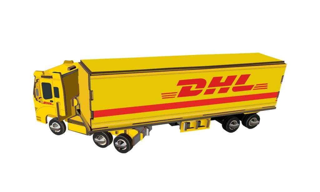 3D vrachtwagen puzzel met eigen ontwerp / logo