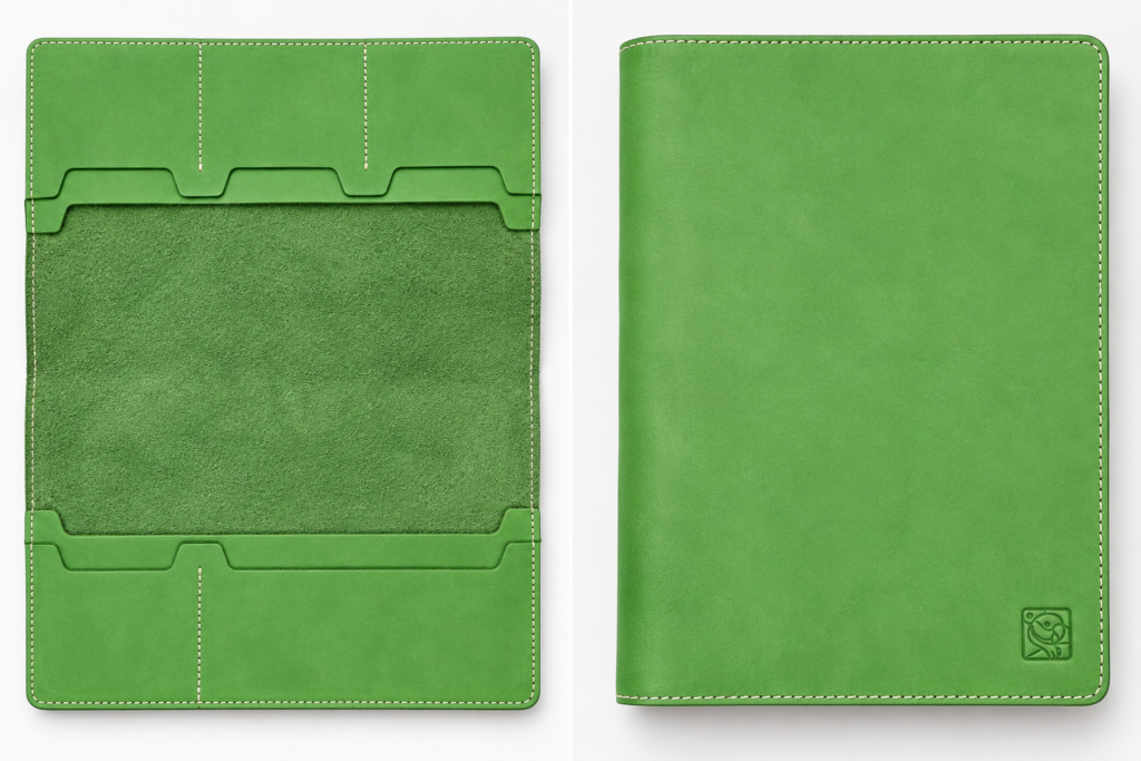 A5 Notebook Cover of Genuine Leather with Logo