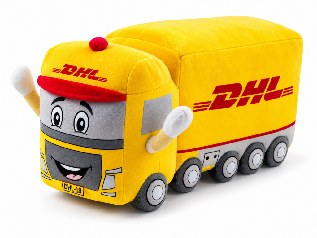 Knuffel vrachtwagen laten maken – in eigen kleuren en met logo