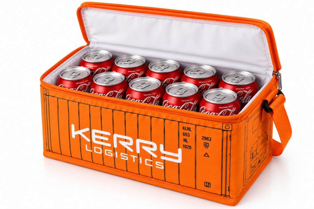 Koeltas basic in container vorm met logo bedrukken