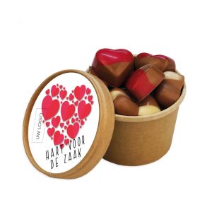 14 Februari = Valentijnsdag!  = chocolade hartjes duurzaam