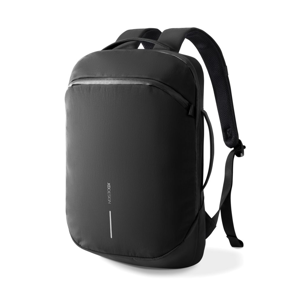 Bobby Air rugzak – slanke anti-diefstal laptoptas van gerecycled nylon met logo bedrukt