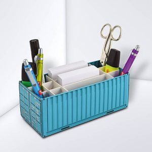 Navigeer naar Duurzaamheid: Uw Logo op onze Eco-vriendelijke Zeecontainer Organizer / pennenbak!