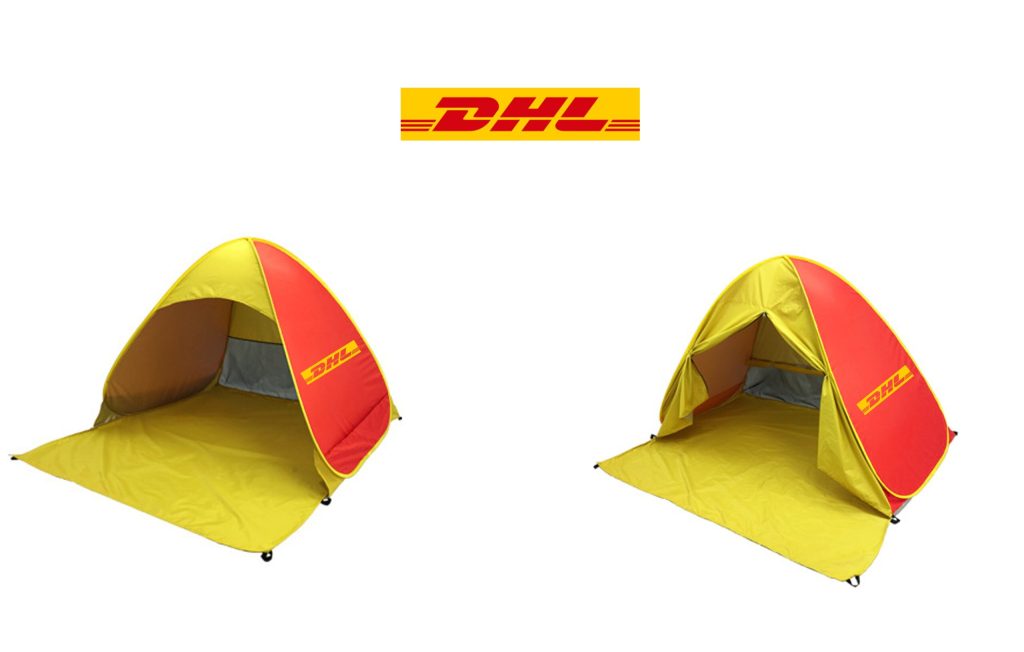 DHL pop-up strand tent