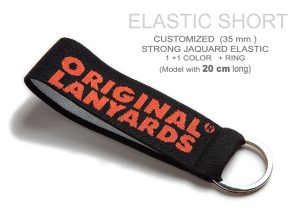 Elastieken lanyards met logo