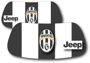 Gezicht stickers met logo naar eigen ontwerp