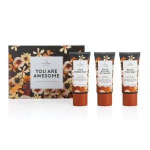 Luxe giftset door de brievenbus, bedrukt met logo