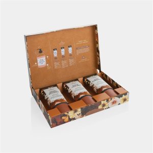 Luxe giftset door de brievenbus, bedrukt met logo