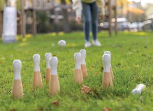 Houten skittles set bedrukken
