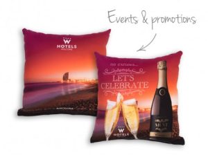 Microfiber kussens naar eigen ontwerp, voor op evenementen, op kantoor…