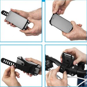 Tot 17 augustus 17% korting op universele telefoonhouder fiets, mountainbike of kinderwagen met logo