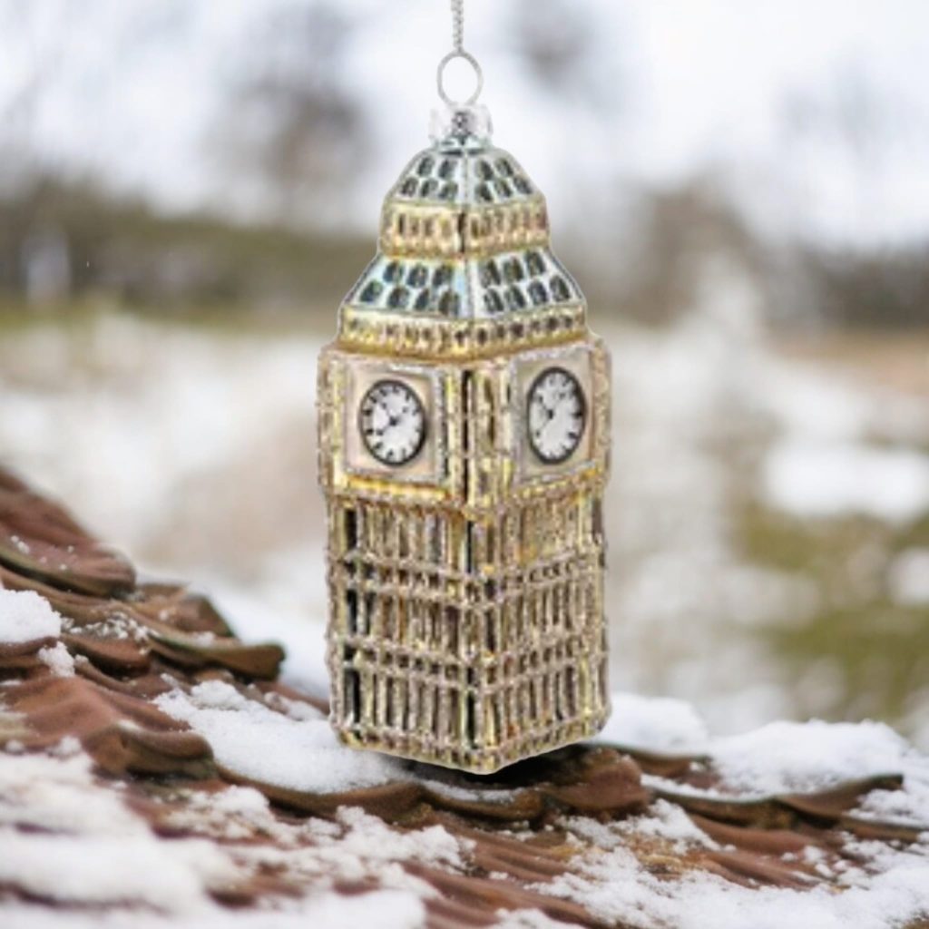 Kerstbal Big Ben – Bedrukte Kerstdecoratie in de Vorm van Gebouwen (vanaf 250 stuks met Logo)