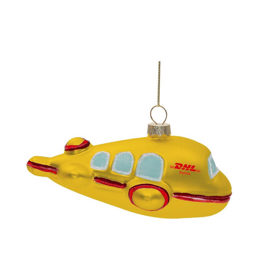 DHL kerstbal in vliegtuig vorm