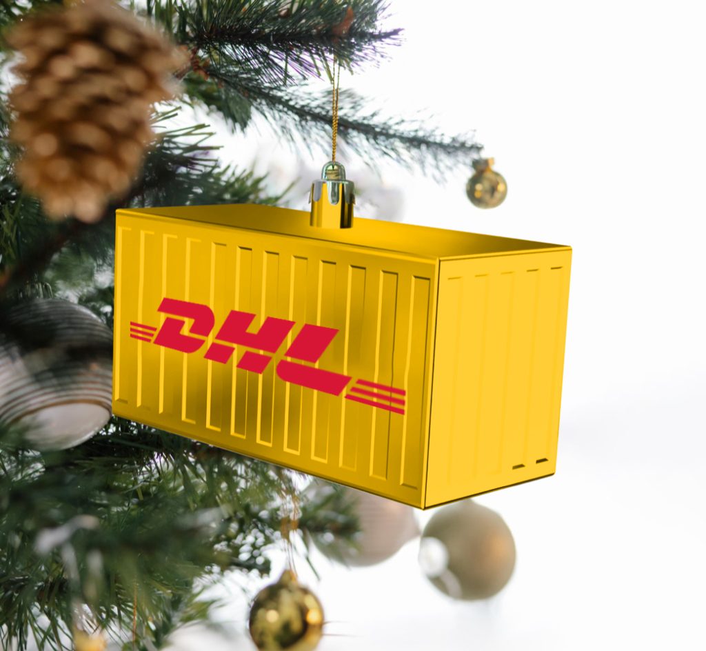 DHL zeecontainer kerstbal