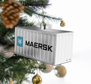 Ontdek de Maritime Merryball: Uw Unieke Kerstdecoratie – kerstbal in zeecontainer vorm met eigen logo