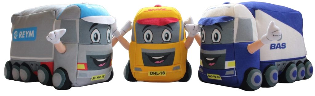 Knuffelvrachtwagen met eigen logo