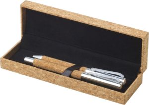 Duurzame kurk relatiegeschenken bedrukt met logo