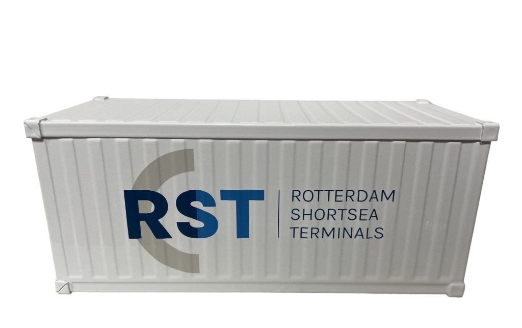 Mini container metaal wit 222 x 90 x 96 mm