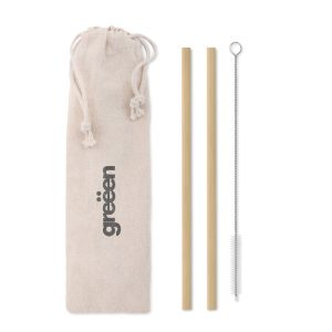 NATURAL STRAW, rietjes van bamboe met logo bedrukken