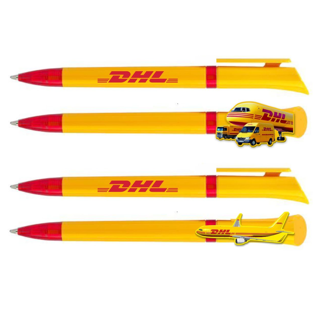 DHL pen met vliegtuig of busje op clip