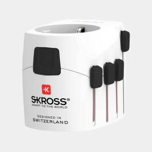 Het perfecte geschenk voor uw zakelijke relaties: de SKROSS Pro 3-polige wereldreisadapter