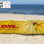 DHL strand windscherm: stoer en opvallend!